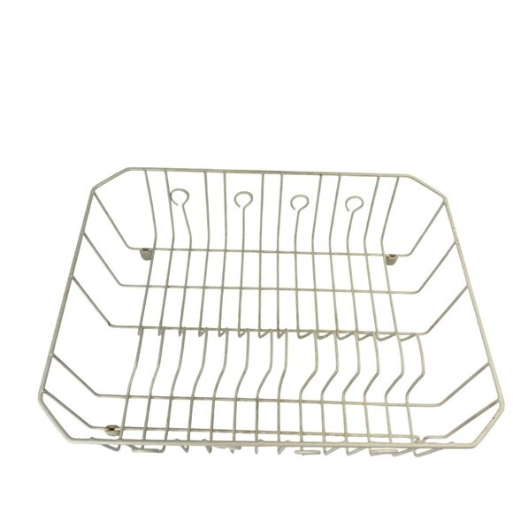 Vintage White Large Wire Dish Rack Rubbermaid Kitchen Sink Storage Organizer - Picture 3 of 9